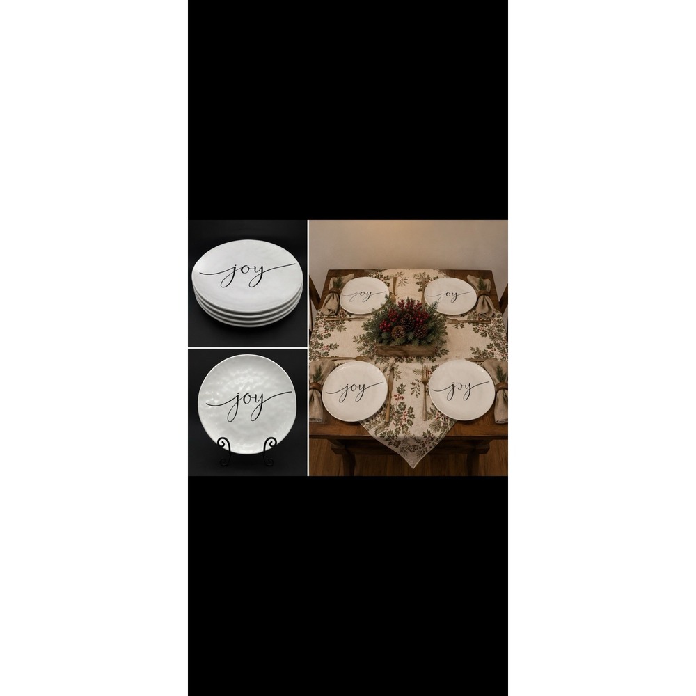 Robert Stanley 4 Dinner Plates Lot Everyday Christmas Joy